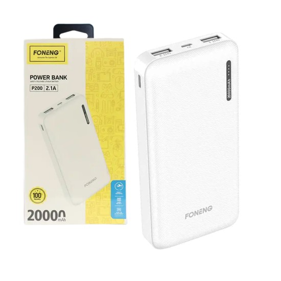 Power Bank Foneng P200 con 2 Outputs 20000mAh Branco